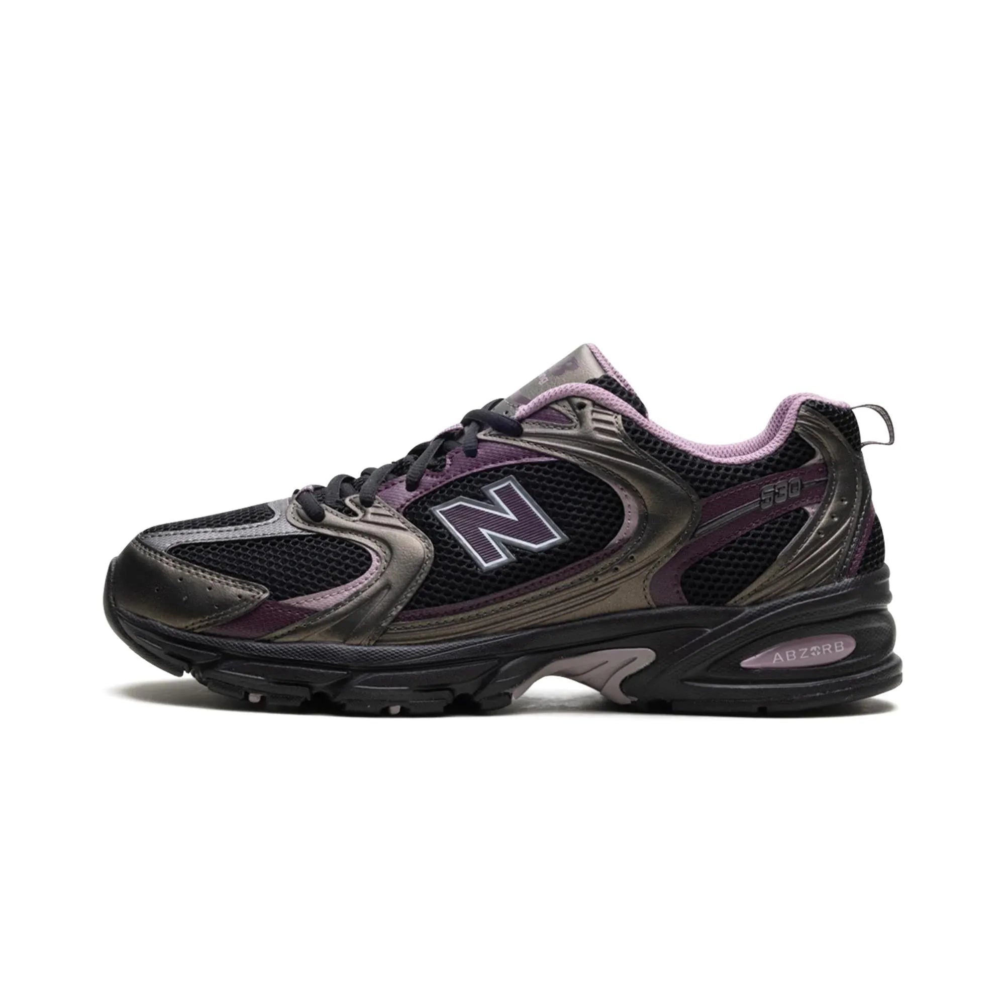 New Balance 530 Black Metallic Plum Brown