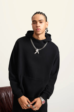 Ghost Hoodie Blank FW-24 Heavy Drop Shoulder - BLACK