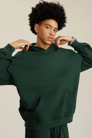 Hoodie FW/24 Drop Shoulder Blank - BLACKISH GREEN