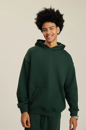 Hoodie FW/24 Drop Shoulder Blank - BLACKISH GREEN