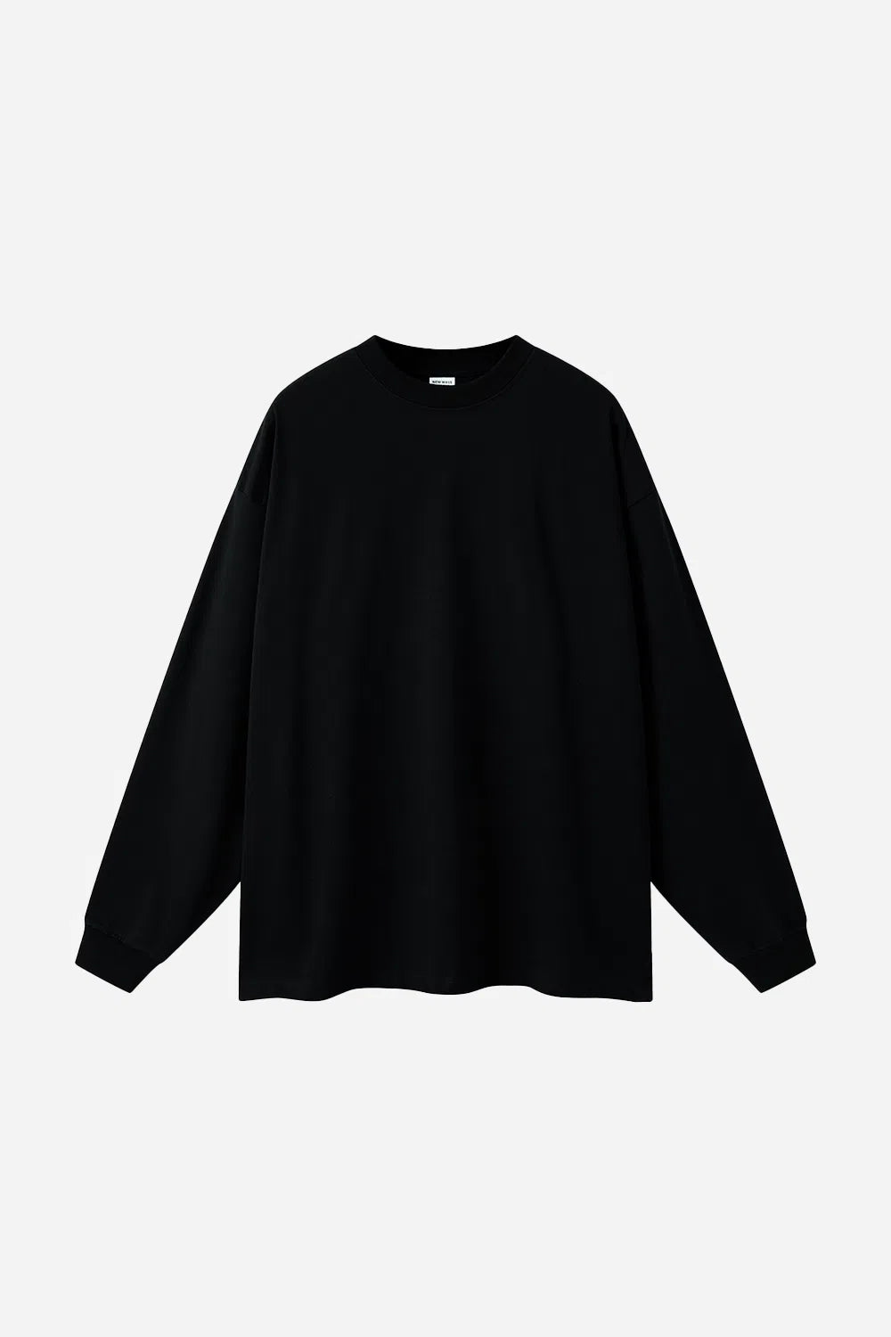 Long Sleeve Oversized T-Shirt 100% Cotton - Black