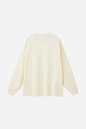 Long Sleeve Oversized T-Shirt 100% Cotton - LIGHT APRICOT