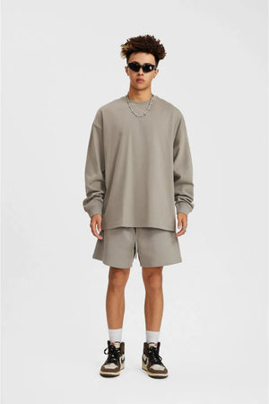 Long Sleeve Oversized T-Shirt 100% Cotton - SAND