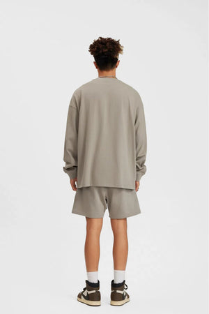 Long Sleeve Oversized T-Shirt 100% Cotton - SAND