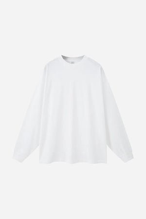 Long Sleeve Oversized T-Shirt 100% Cotton - WHITE