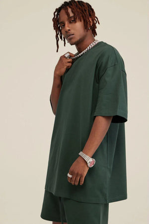 T-Shirt Blank Heavy 100% Cotton - DARKISH GREEN