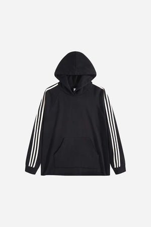Three Lines Hoodie - BLACK