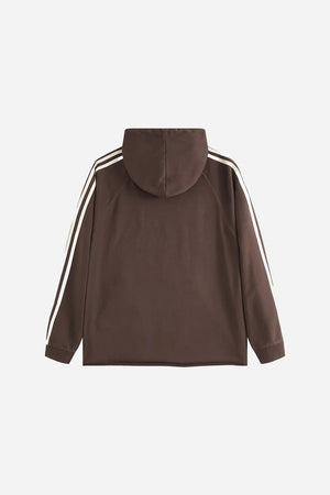 Three Lines Hoodie - BROWN