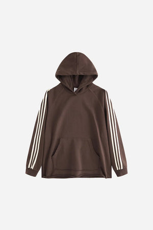 Three Lines Hoodie - BROWN