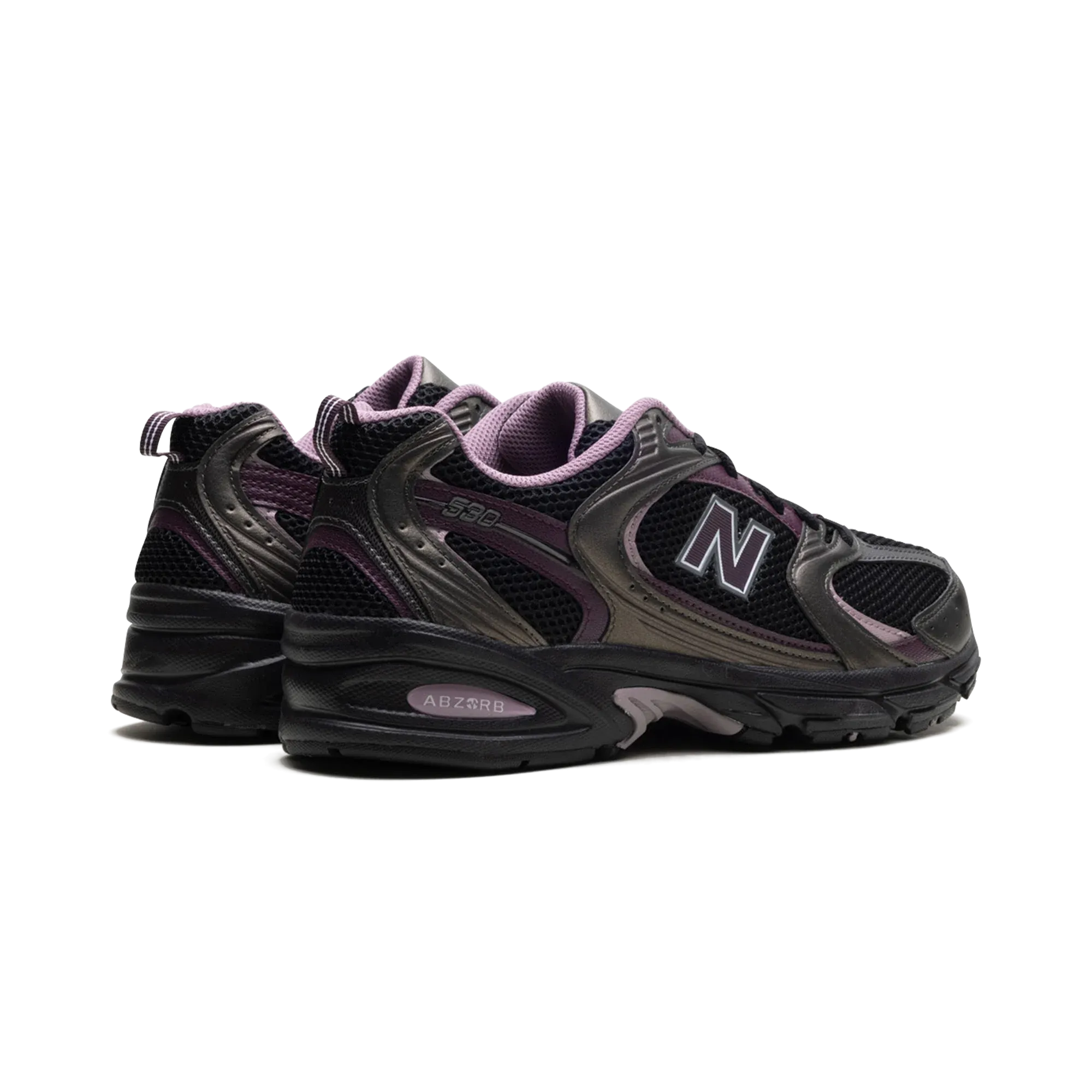 New Balance 530 Black Metallic Plum Brown