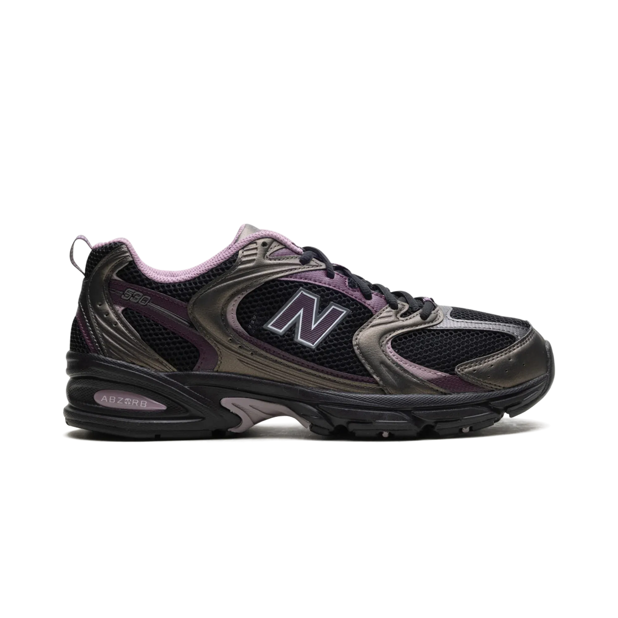 New Balance 530 Black Metallic Plum Brown