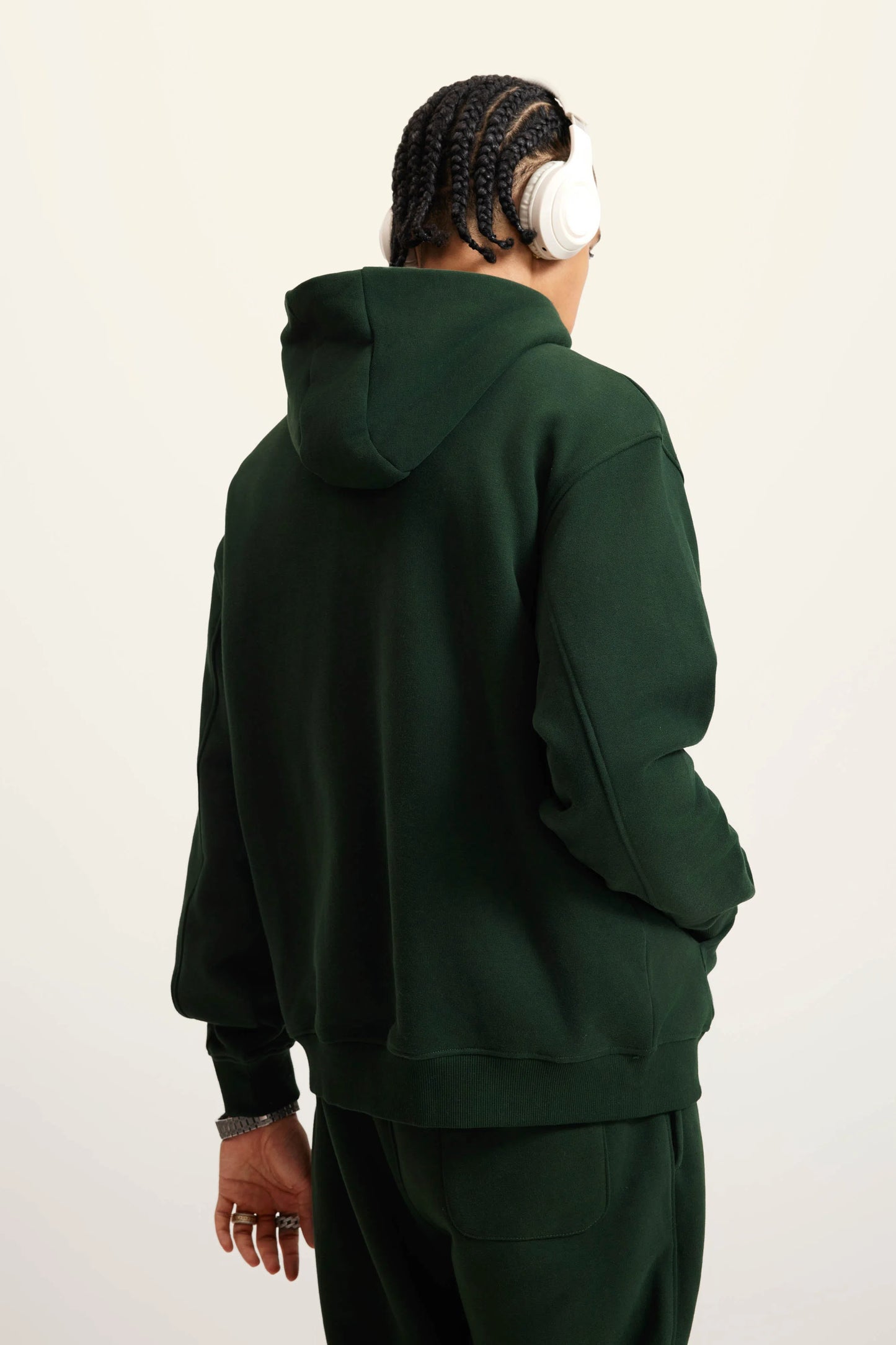 Ghost Hoodie Blank FW-24 Heavy Drop Shoulder - BLACKISH GREEN-LOTABY