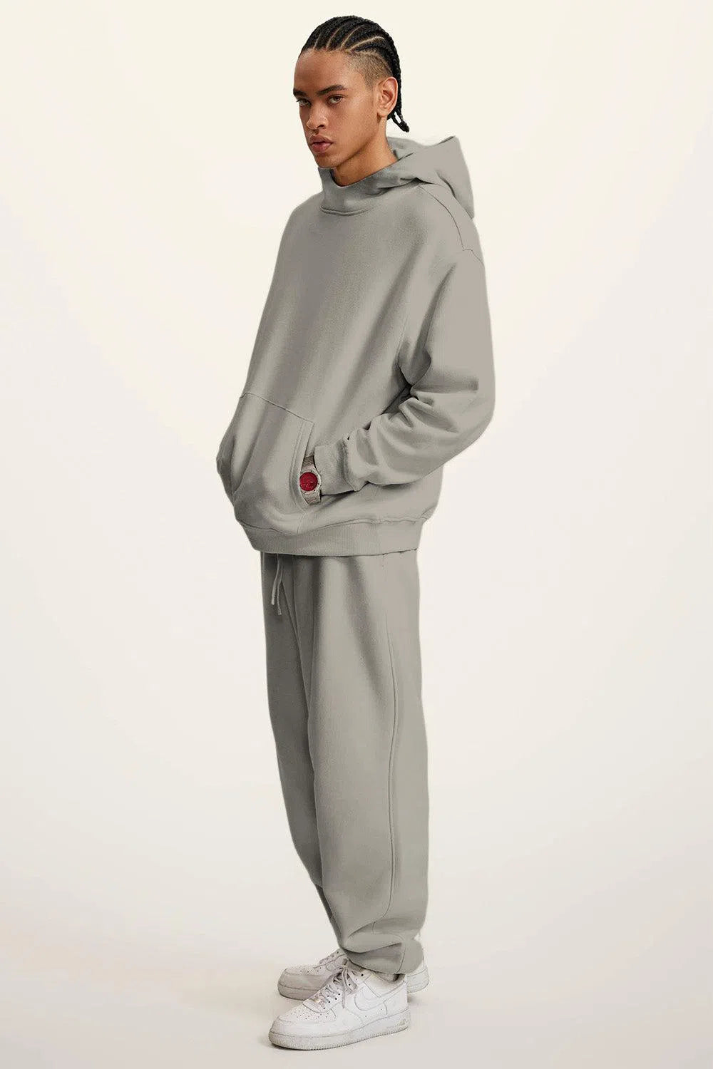 Ghost Hoodie Blank FW-24 Heavy Drop Shoulder - GREY CAMEL