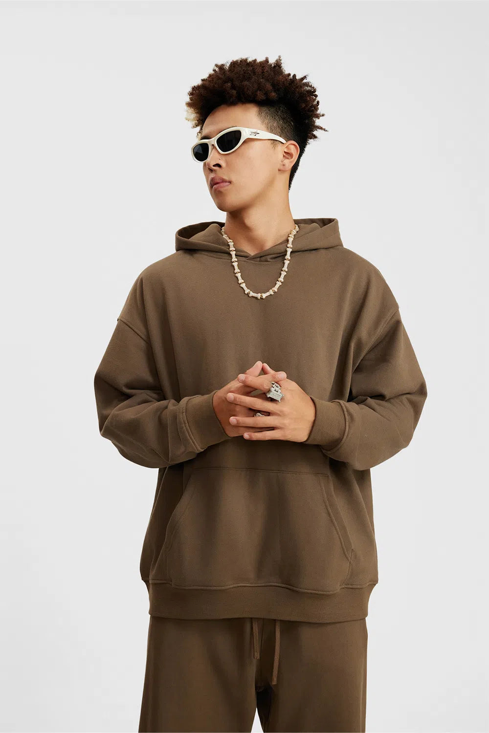 Hoodie FW/24 Drop Shoulder Blank - BROWN-LOTABY