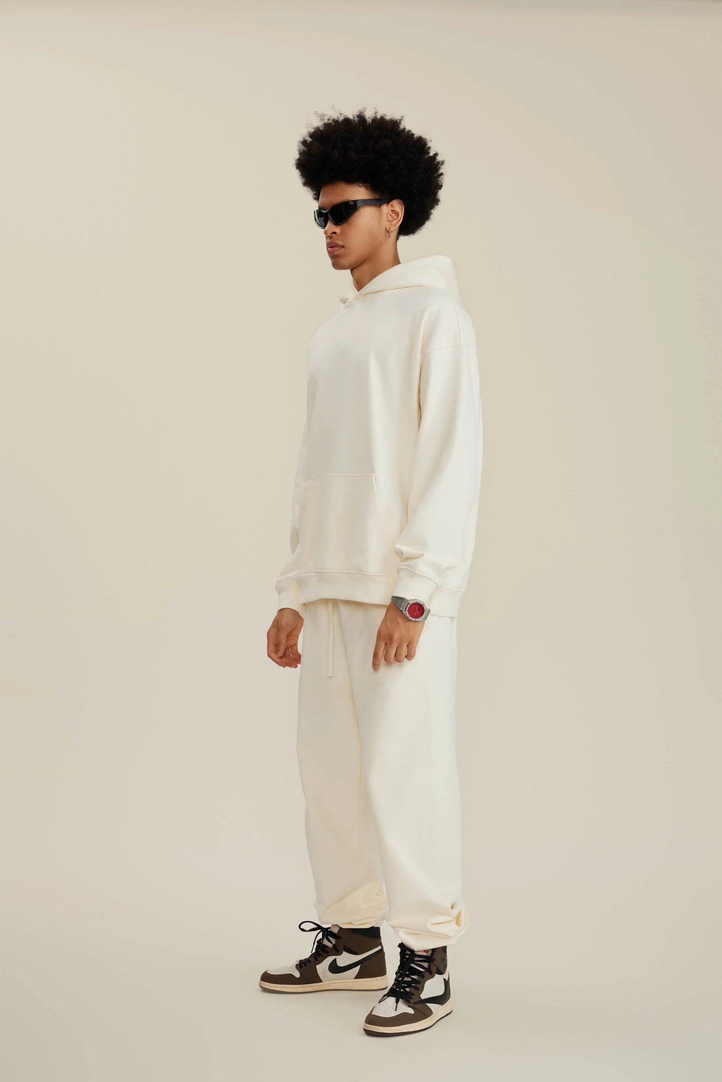 Hoodie FW/24 Drop Shoulder Blank - MILK TEA WHITE-LOTABY