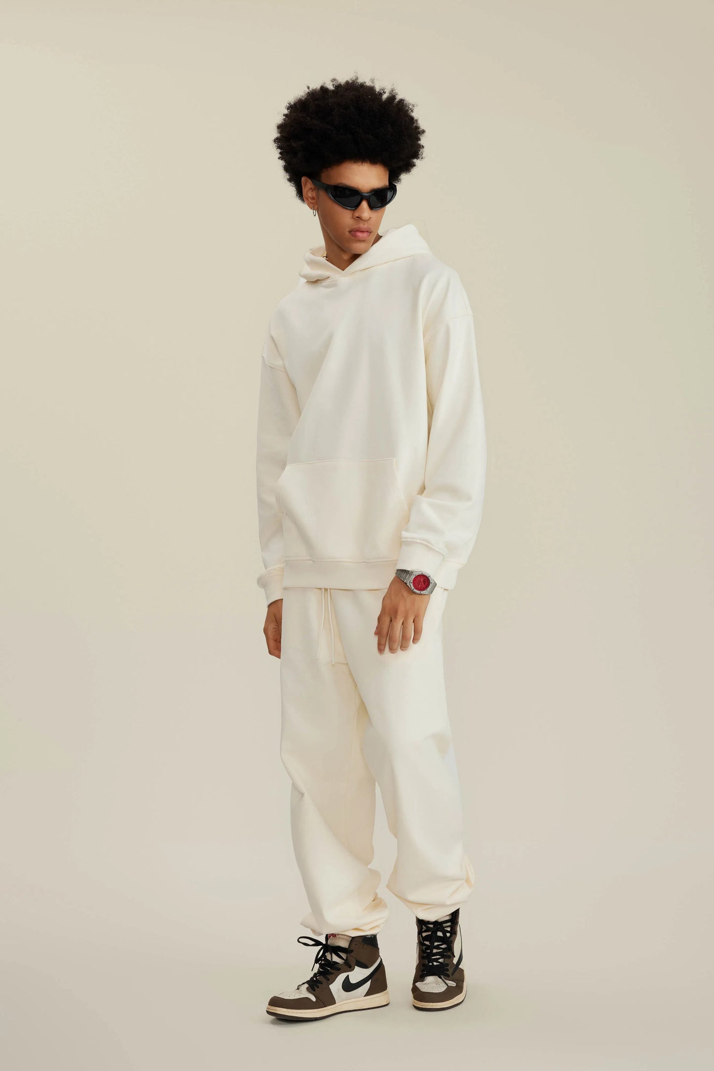 Hoodie FW/24 Drop Shoulder Blank - MILK TEA WHITE-LOTABY