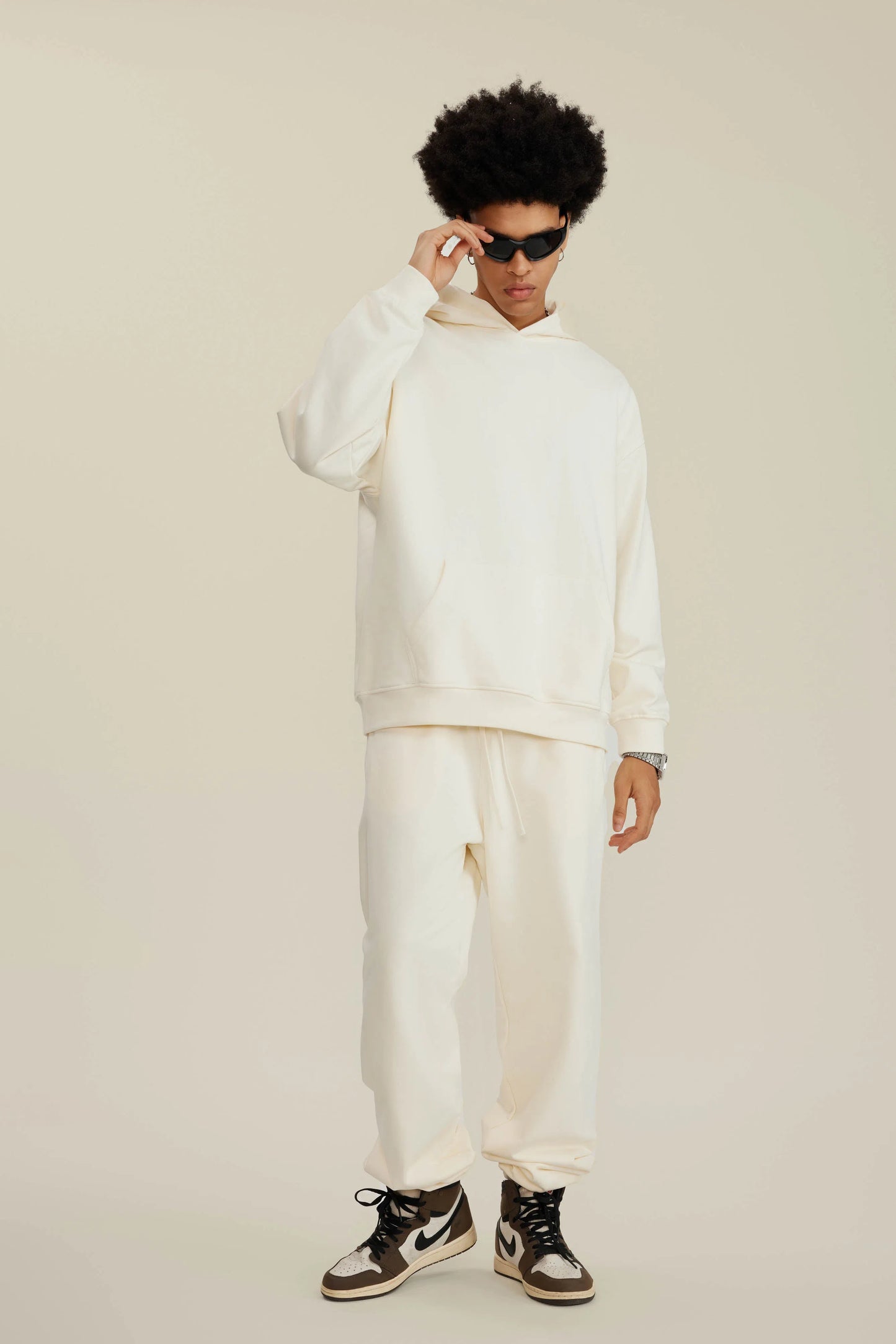 Hoodie FW/24 Drop Shoulder Blank - MILK TEA WHITE-LOTABY