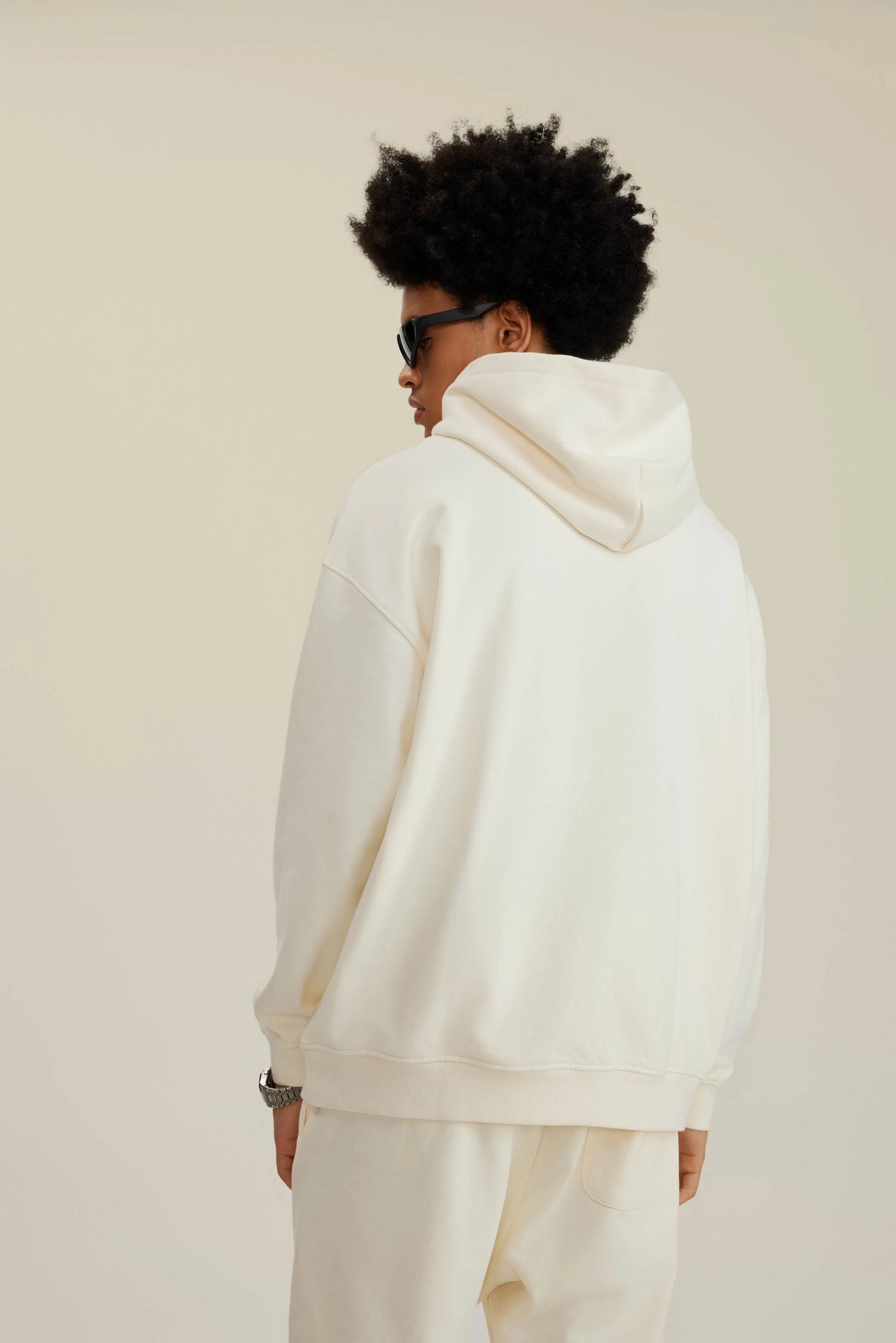 Hoodie FW/24 Drop Shoulder Blank - MILK TEA WHITE-LOTABY