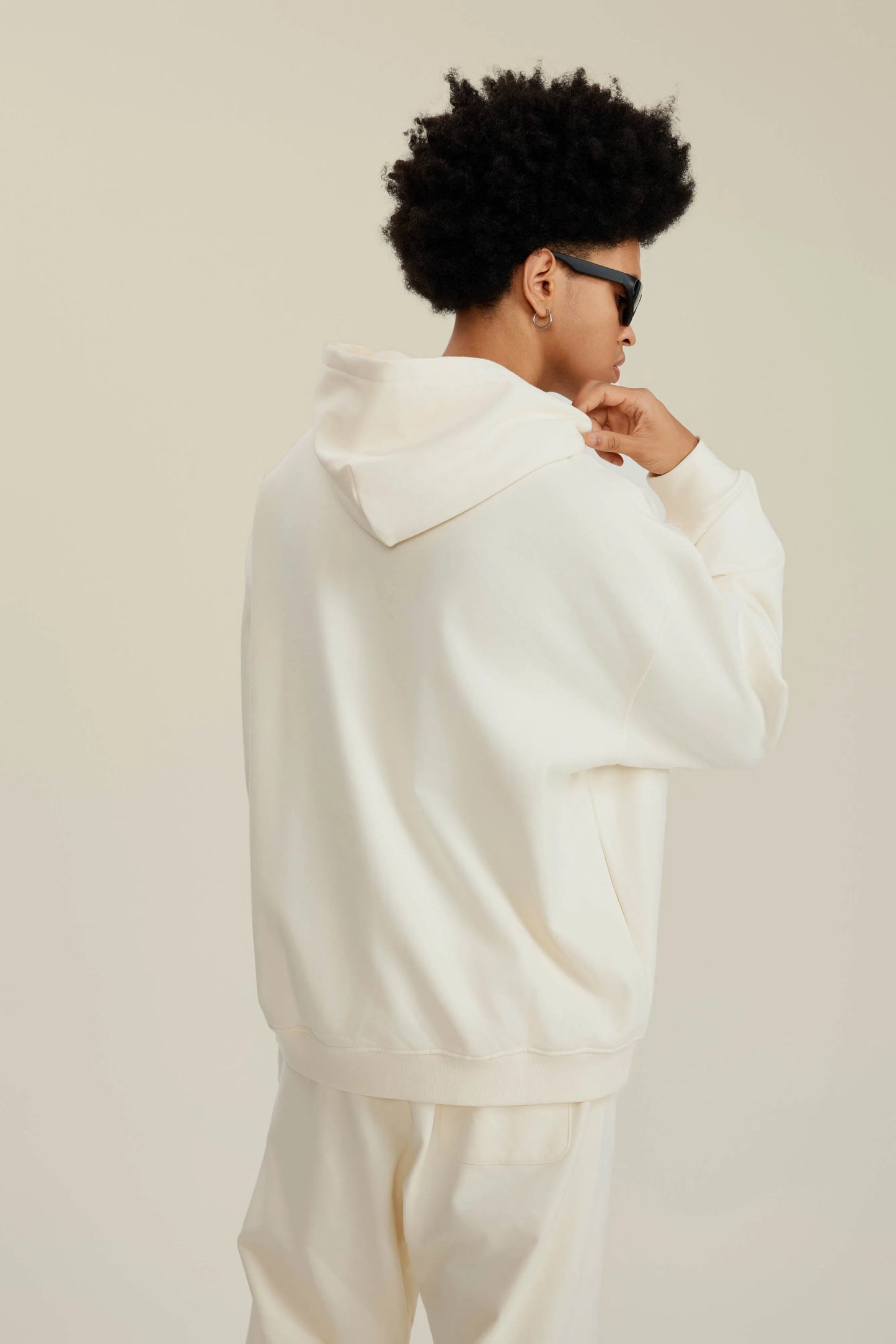 Hoodie FW/24 Drop Shoulder Blank - MILK TEA WHITE-LOTABY