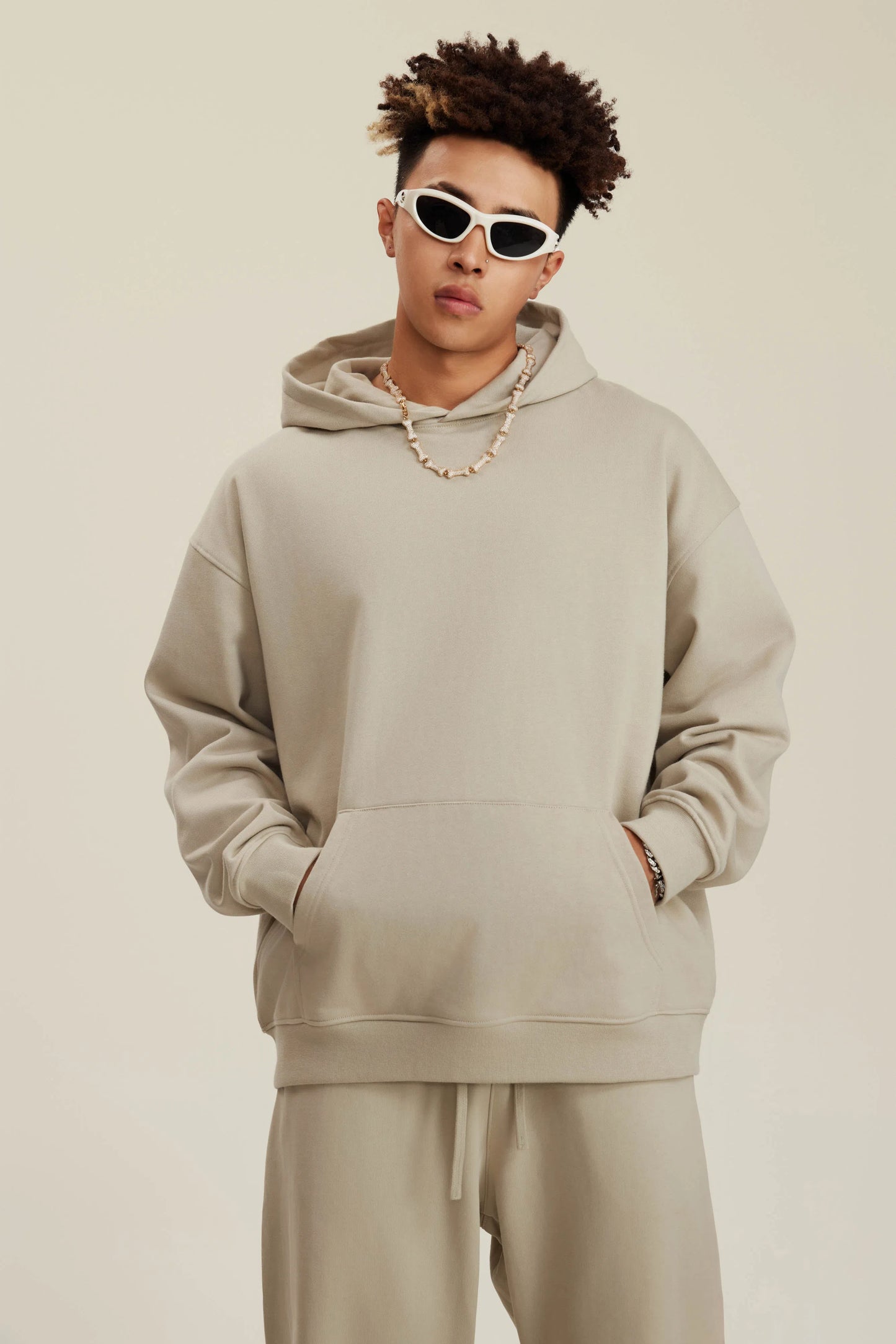 Hoodie FW/24 Drop Shoulder Blank - SAND-LOTABY