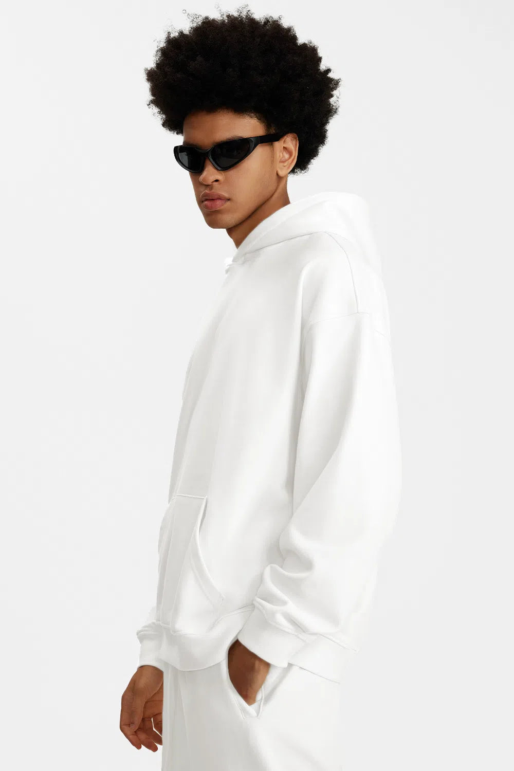 Hoodie FW/24 Drop Shoulder Blank - WHITE-LOTABY