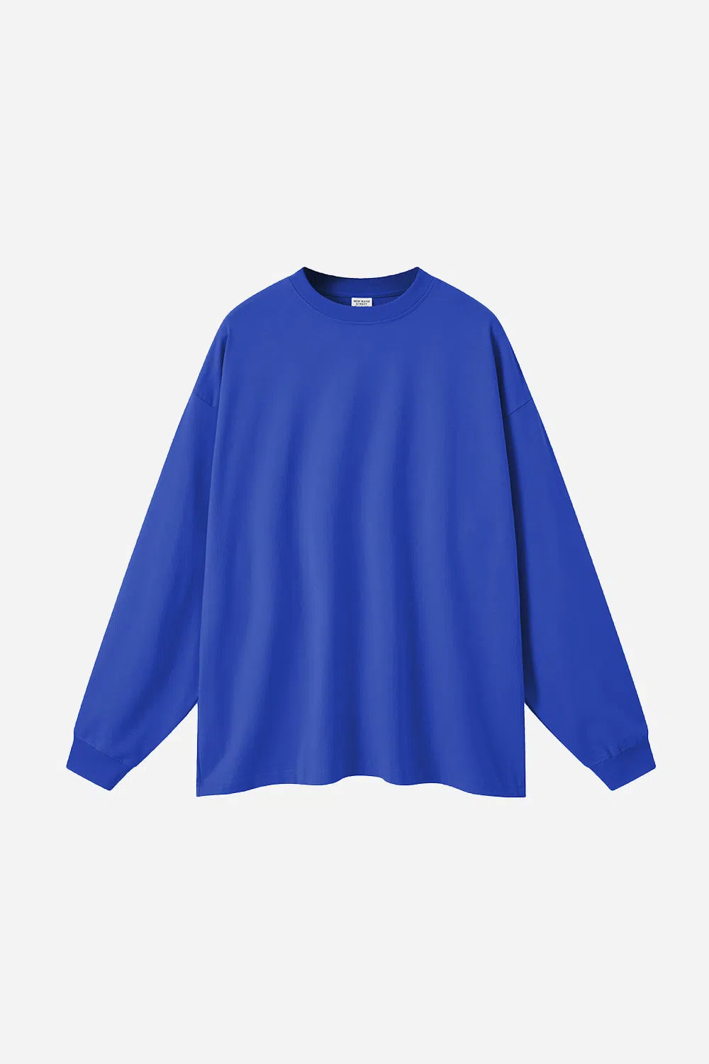 Long Sleeve Oversized T-Shirt 100% Cotton - Blue-LOTABY