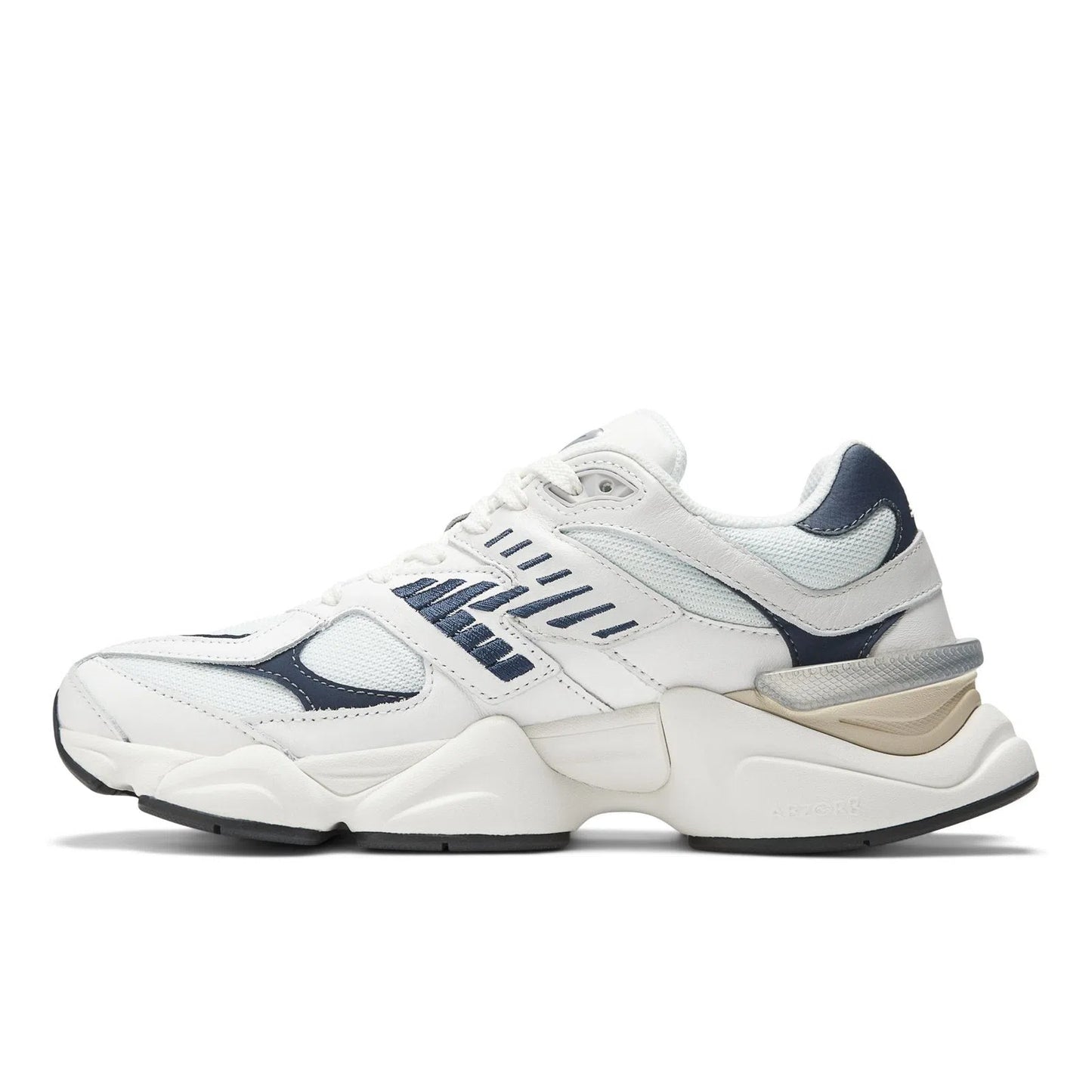 New Balance 9060 White with Nb Navy and Sea Salt-LOTABY