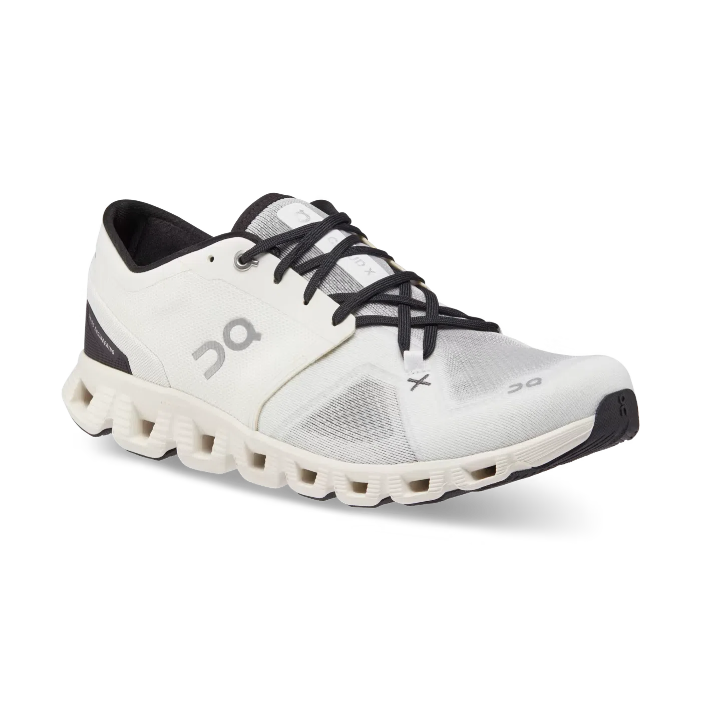 On Running - Cloud X 3 Ivory White and Black-LOTABY