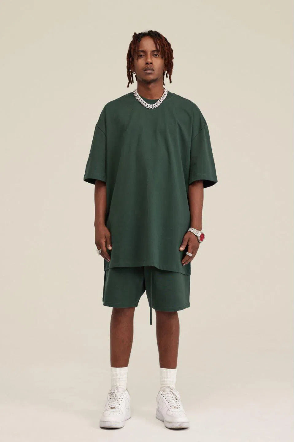 T-Shirt Blank Heavy 100% Cotton - DARKISH GREEN-LOTABY